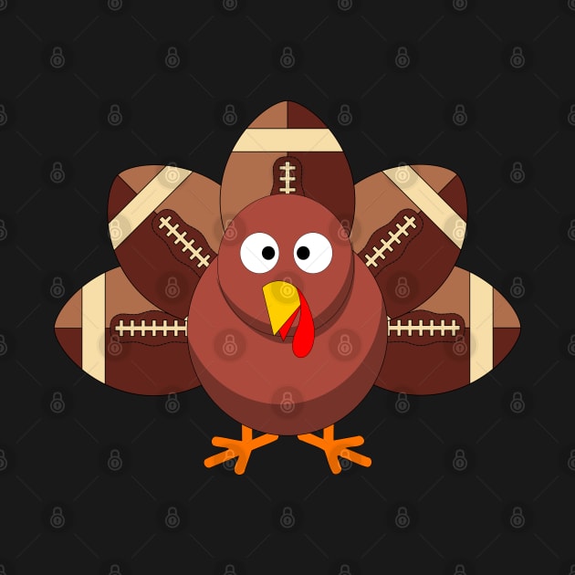 Funny Baby Turkey and Football Balls Sport Lovers by threefngrs