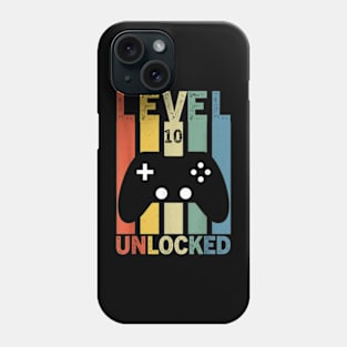 10th Birthday 10 Year old Level 10 Unlocked Video Gamer Phone Case