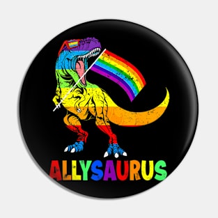 Allysaurus LGBT  Dinosaur  Flag Ally LGBT Pride Pin