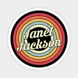 Janet Proud Name Retro Rainbow Tribute Magnet