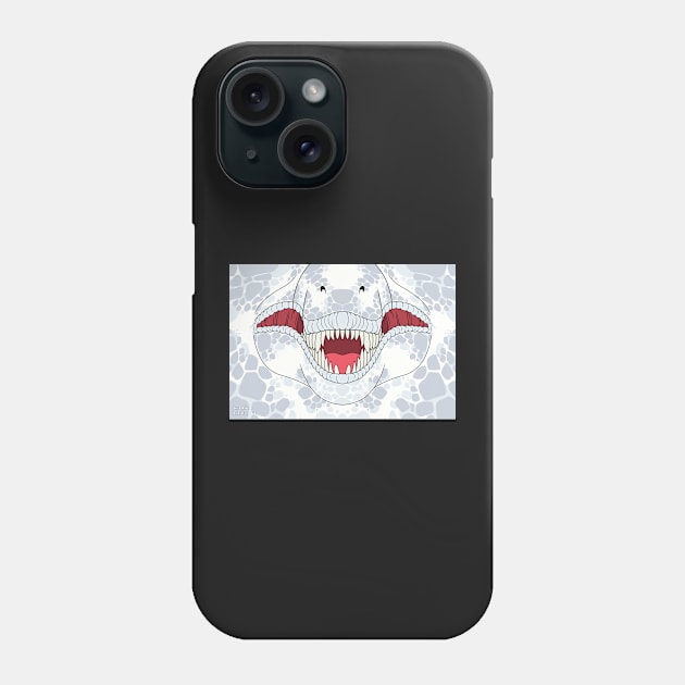 Snow T-Rex Face Phone Case by KeishaMaKainn