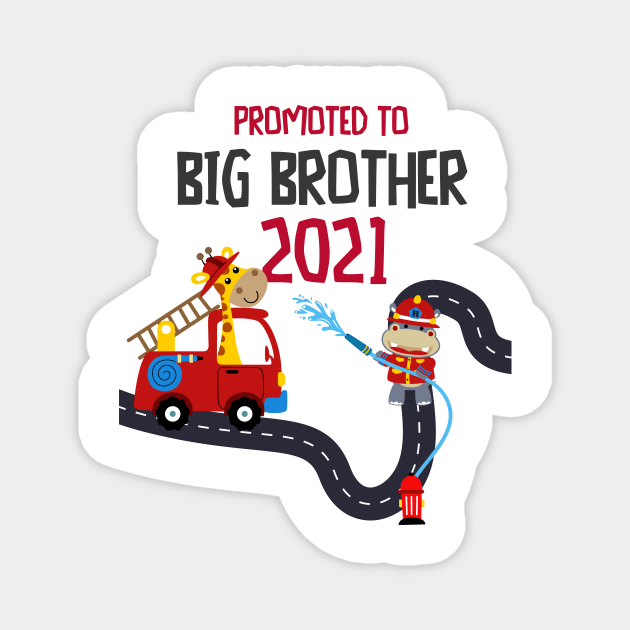 Big Brother 2021 With Fire Engine / Fire Engine Magnet by alpmedia