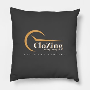 CloZing Realty Group Logo Gold and White Pillow