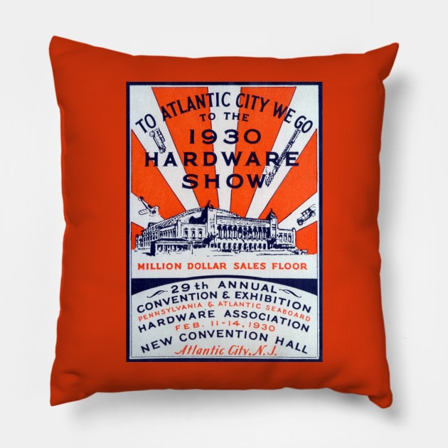 1930 Atlantic City Hardware Show Pillow by historicimage