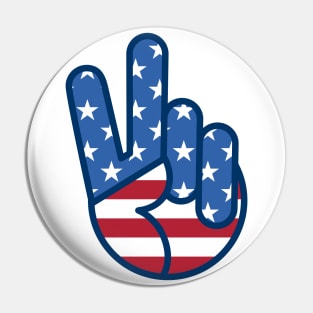 OldSalt American Flag Peace Sign II Pin