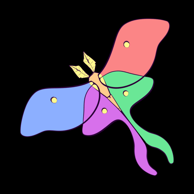 Pastel Pride Moth by larkspurhearts