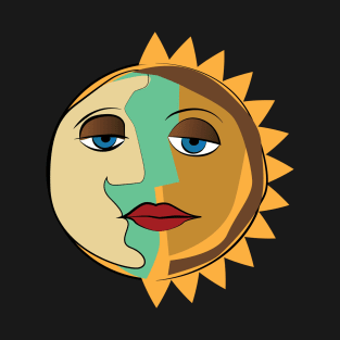 Sun and Moon Picasso Style T-Shirt