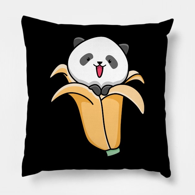 panda banana Pillow by BarnawiMT