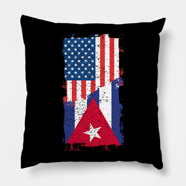 Cuba American Flag Proud Cuban American Gift Pillow by plainlyfashion