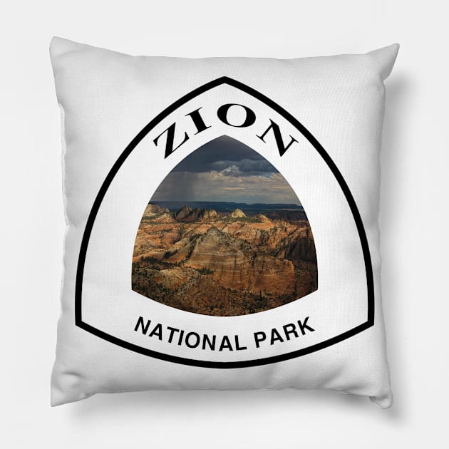 Zion National Park shield Pillow by nylebuss