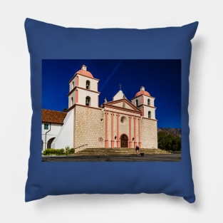 Man and Dog at Mission Santa Barbara Pillow