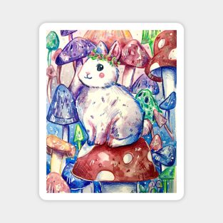 Mushroom Forest Bunny Magnet