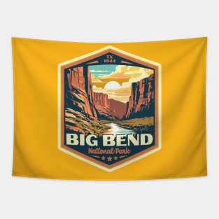 Big Bend National Park Vintage WPA Style National Parks Art Tapestry