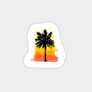 Palm Tree Sunset Silhouette Magnet