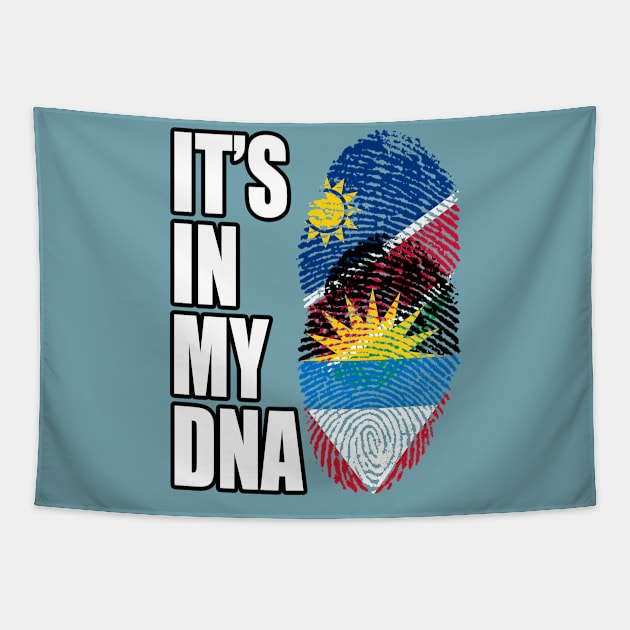 Antiguan And Namibian Mix DNA Flag Heritage Tapestry by Just Rep It!!