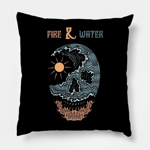 Fire and Water Pillow by gggraphicdesignnn