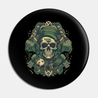 Cartoon dark themed Skull green colour sheme Pin