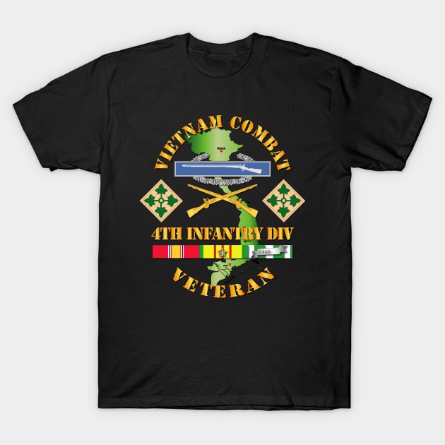Vietnam Combat Infantry Veteran W 4th Inf Div Ssi V1 T-Shirt Vietnam Combat Infantry Veteran W 4th Inf Div Ssi V1 T-Shirt