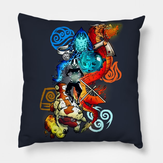 Avatar - The 4 Elements Pillow by LucasBrenner