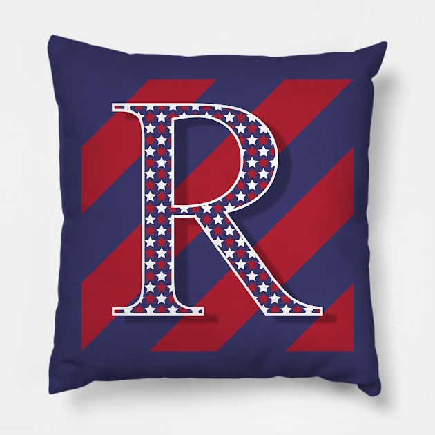 Old Glory Letter R Pillow by ArtticArlo