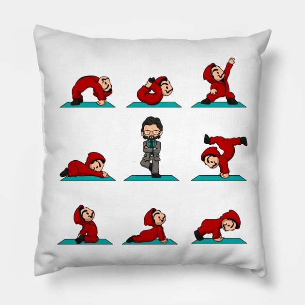 Money Heist Yoga Pillow by Malakian Art