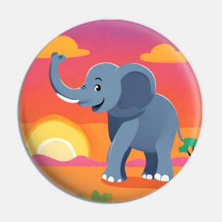 Cute kids Elephant Drawing Pin