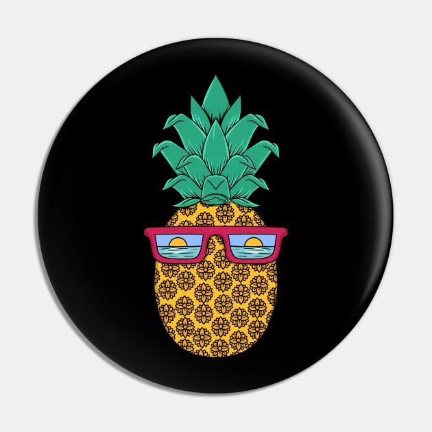 Pineapple summer Floral Pin by coffeeman