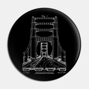 Engineer Gift Bridge Patent Blueprint Pin