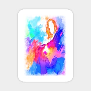 Painted sky raging sea abstract Magnet