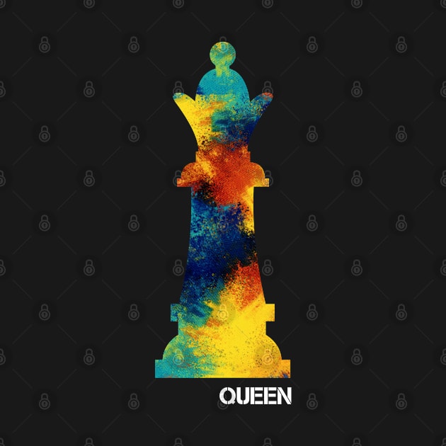 Queen Chess Piece Color Splash by MilotheCorgi