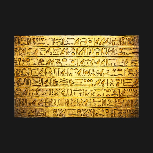 Ancient Egyptian Hieroglyphs Yellow by surfsprite