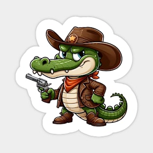 Cowboy Alligator Magnet