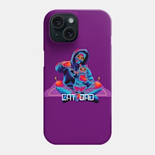 Cat and Cat Dad on a Flying Carpet Phone Case