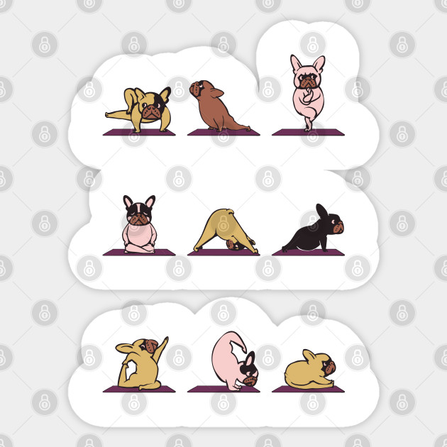 frenchie yoga - Animal - Sticker