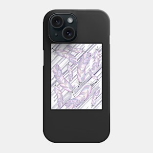 Iridescent Rosegold and Purple Feather Fantasy Phone Case