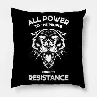 Black Panther Party All Power to the People Expect Resistance Pillow