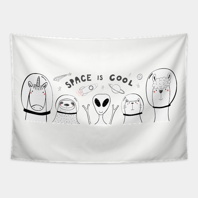 Space is Cool Tapestry by Purgatory Mercantile