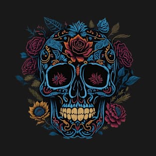 Cool Skull Flowers T-Shirt