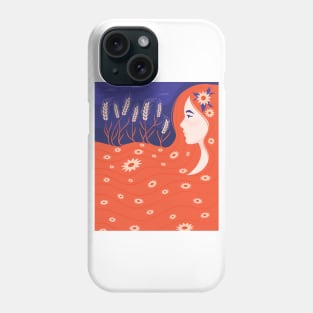 Redhead Girl with Wheat Coming out of Her Hair - Demeter, Greek Goddess Phone Case