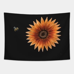 Bumble Bee and Sunflower Graphic Tapestry