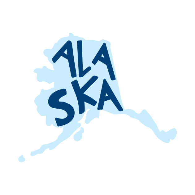 Alaska Doodle Letters Map Outline-blue by emilystp23