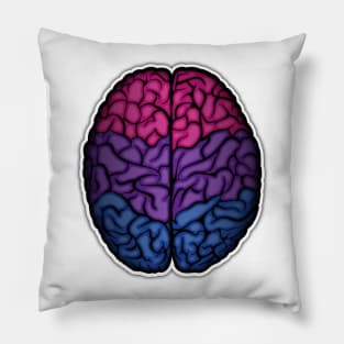 Large Bisexual Pride Flag Colored Brain Vector Pillow