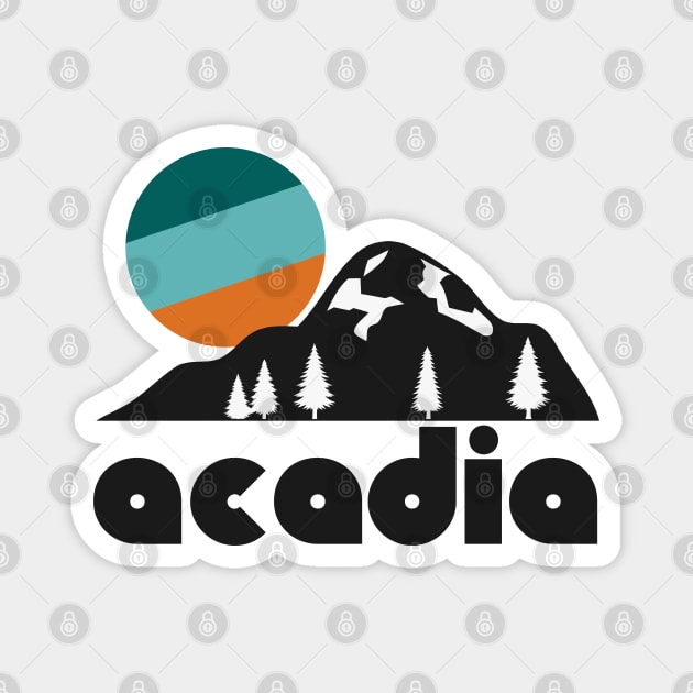 Retro Acadia ))(( Tourist Souvenir National Park Design Magnet by darklordpug