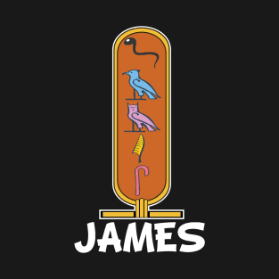 JAMES-American names in hieroglyphic letters-James, name in a Pharaonic Khartouch-Hieroglyphic pharaonic names T-Shirt