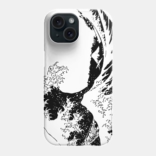 The Underwave off Kanagawa Black and White Sketch Phone Case