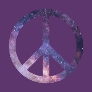 Galaxy Peace Sign Symbol Hippie Art T-Shirt