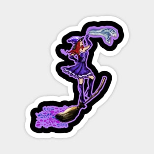 Purple Halloween Witch Magnet