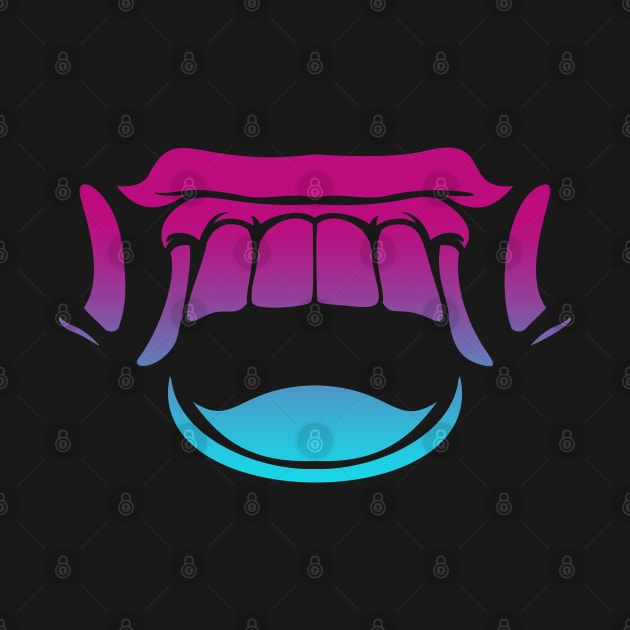 Bali Demon Mask Fangs Vaporwave by aaallsmiles