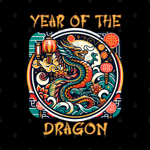 Festive Asian Year Of The Dragon 2024 - Chinese New Year by eighttwentythreetees