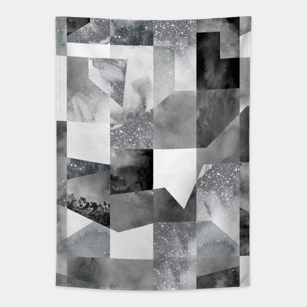 Pocket - COLLAGE TEXTURE SHAPES BLACK Tapestry by ninoladesign